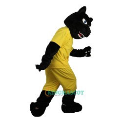 Black Sport Leopard Panther Cartoon Uniform, Black Sport Leopard Panther Cartoon Mascot Costume