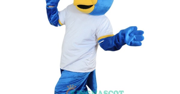 Blue Eagle Bird Cartoon Uniform, Blue Eagle Bird Cartoon Mascot Costume