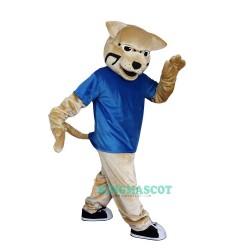 Blue Vest Wild Cat Leopard Cartoon Uniform, Blue Vest Wild Cat Leopard Cartoon Mascot Costume