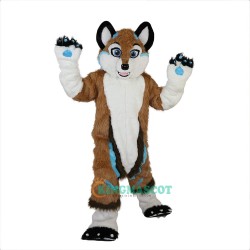 Brown Fox Dog Husky Cartoon Uniform, Brown Fox Dog Husky Cartoon Mascot Costume