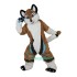 Brown Fox Dog Husky Cartoon Uniform, Brown Fox Dog Husky Cartoon Mascot Costume