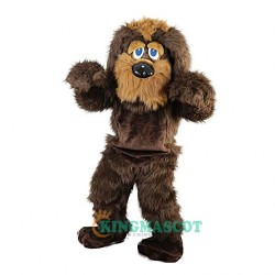 Brown Long Hairy Dog Cartoon Uniform, Brown Long Hairy Dog Cartoon Mascot Costume