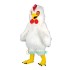 White Long Plush Chicken Uniform, White Long Plush Chicken Mascot Costume