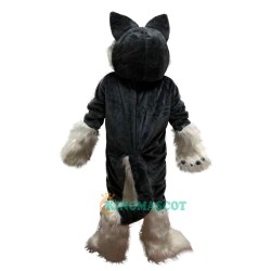 Gray Long Hairy Wolf Uniform, Gray Long Hairy Wolf Mascot Costume