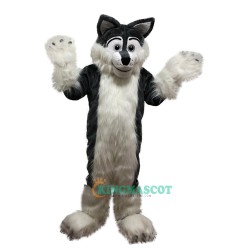 Gray Long Hairy Wolf Uniform, Gray Long Hairy Wolf Mascot Costume