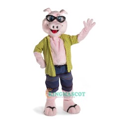 Handsome Swimming Pig Uniform, Handsome Swimming Pig Mascot Costume