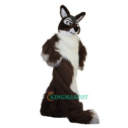 Long Hair Brown Wolf Cartoon Uniform, Long Hair Brown Wolf Cartoon Mascot Costume