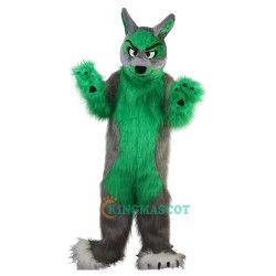Long Hair Green Wolf Uniform, Long Hair Green Wolf Mascot Costume
