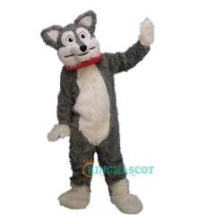 Long-Haired Grey Husky Wolf Uniform, Long-Haired Grey Husky Wolf Mascot Costume