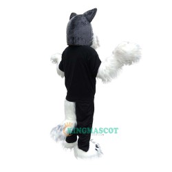 Police Gray Wolf Cartoon Uniform, Police Gray Wolf Cartoon Mascot Costume
