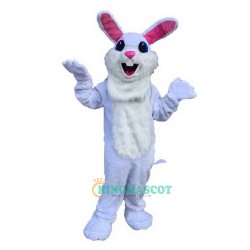 White Easter Bunny Cartoon Uniform, White Easter Bunny Cartoon Mascot Costume