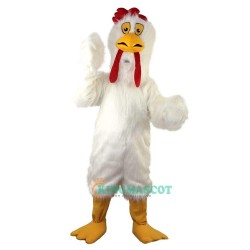 Bird Cartoon  Uniform, White Long-Haired Chicken