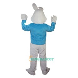 White Rabbit Bunny Cartoon Uniform, White Rabbit Bunny Cartoon Mascot Costume