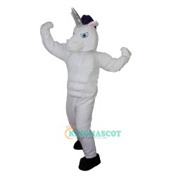 White Unicorn Horse Cartoon Uniform, White Unicorn Horse Cartoon Mascot Costume