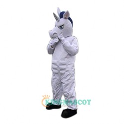 White Unicorn Horse Cartoon Uniform, White Unicorn Horse Cartoon Mascot Costume