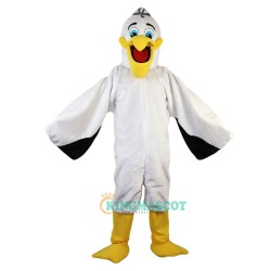 white Pelican Toucan Uniform, white Pelican Toucan Mascot Costume